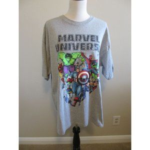MARVEL UNIVERSE GREY T-SHIRT FEATURING THE HULK SPIDERMAN AND OTHER MARVEL CHARA